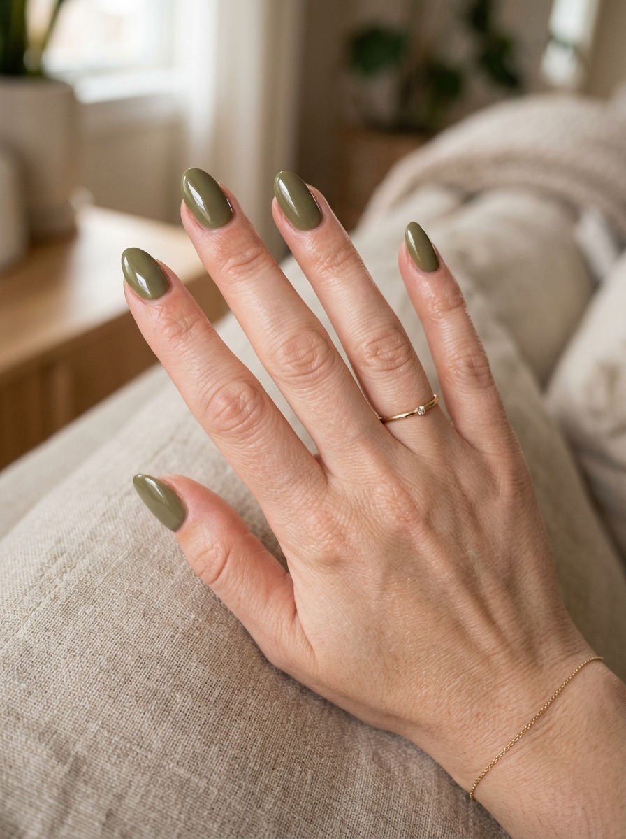 Short Almond Nails mit Soft Aura Effect als Kurze Almond Nails Inspiration 2026